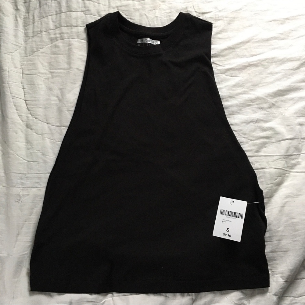 Black Cutout Muscle Tee
